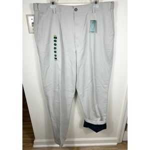 LL Bean Chinos Pants Mens 40x32 Khaki Flannel Lined Comfort Waist NEW Classic